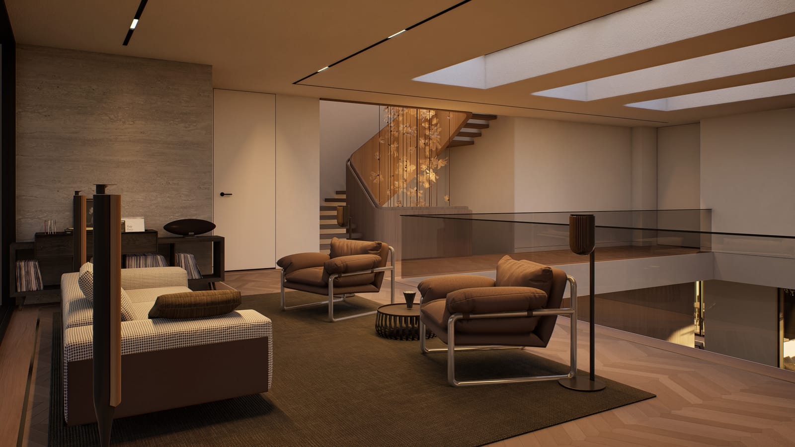 Upper lounge opening to the terrace