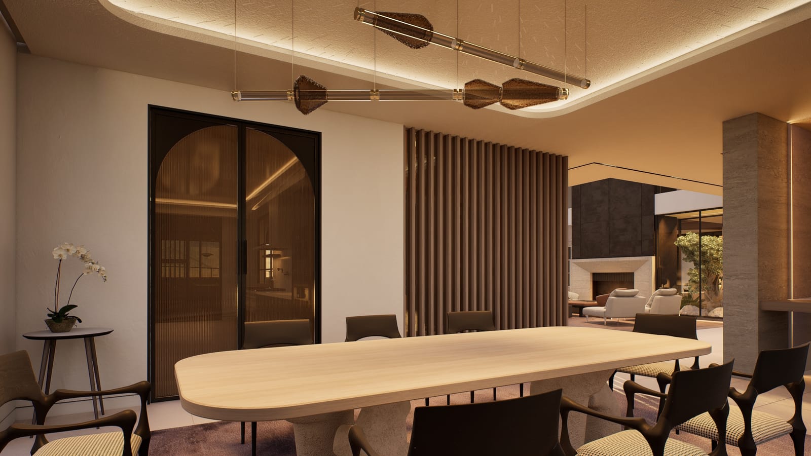 Dining room with garden glazing