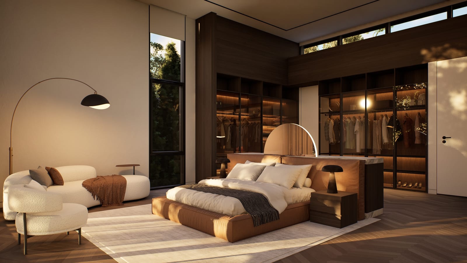 Secondary suite with lounge and dressing wall